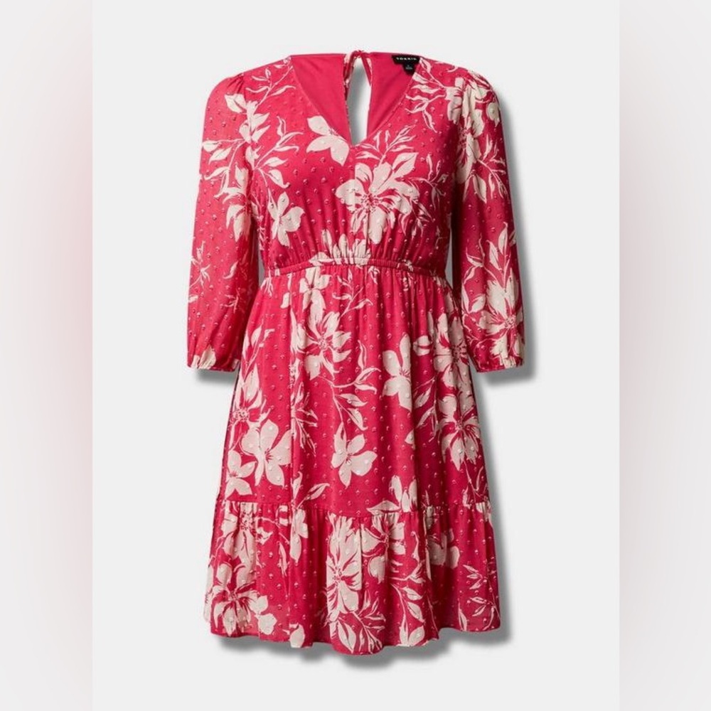 Torrid Mini Clip Dot Babydoll Dress 1X (14/16)